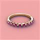 2 - Venice 2.50 mm Round Rhodolite Garnet 11 Stone Wedding Band 