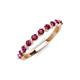 3 - Venice 2.50 mm Round Rhodolite Garnet 11 Stone Wedding Band 