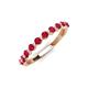 3 - Venice 2.50 mm Round Ruby 11 Stone Wedding Band 