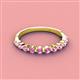 2 - Venice 2.50 mm Round Pink Sapphire 11 Stone Wedding Band 