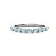 1 - Venice 2.50 mm Round Aquamarine 11 Stone Wedding Band 