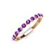 3 - Venice 2.50 mm Round Amethyst 11 Stone Wedding Band 