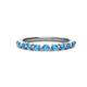 1 - Venice 2.50 mm Round Blue Topaz 11 Stone Wedding Band 