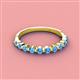 2 - Venice 2.50 mm Round Blue Topaz 11 Stone Wedding Band 