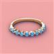 2 - Venice 2.50 mm Round Blue Topaz 11 Stone Wedding Band 