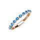 3 - Venice 2.50 mm Round Blue Topaz 11 Stone Wedding Band 