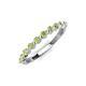 3 - Venice 2.50 mm Round Peridot 11 Stone Wedding Band 