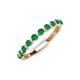 3 - Venice 2.50 mm Round Emerald 11 Stone Wedding Band 