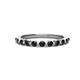 1 - Venice 2.50 mm Round Black Diamond 11 Stone Wedding Band 