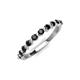3 - Venice 2.50 mm Round Black Diamond 11 Stone Wedding Band 