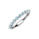 3 - Venice 2.50 mm Round Aquamarine 11 Stone Wedding Band 