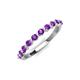 3 - Venice 2.50 mm Round Amethyst 11 Stone Wedding Band 