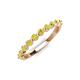 3 - Venice 2.50 mm Round Yellow Diamond 11 Stone Wedding Band 