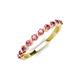 3 - Venice 2.50 mm Round Pink Tourmaline 11 Stone Wedding Band 