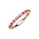 3 - Venice 2.50 mm Round Pink Tourmaline 11 Stone Wedding Band 