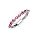 3 - Venice 2.50 mm Round Pink Tourmaline 11 Stone Wedding Band 