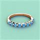 2 - Venice 2.70 mm Round Blue Topaz 9 Stone Wedding Band 