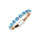 3 - Venice 2.70 mm Round Blue Topaz 9 Stone Wedding Band 