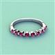 2 - Venice 2.70 mm Round Rhodolite Garnet 9 Stone Wedding Band 