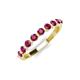 3 - Venice 2.70 mm Round Rhodolite Garnet 9 Stone Wedding Band 