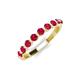3 - Venice 2.70 mm Round Ruby 9 Stone Wedding Band 