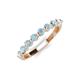 3 - Venice 2.70 mm Round Aquamarine 9 Stone Wedding Band 