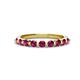 1 - Venice 2.70 mm Round Rhodolite Garnet 9 Stone Wedding Band 