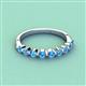 2 - Venice 2.70 mm Round Blue Topaz 9 Stone Wedding Band 
