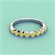 2 - Venice 2.70 mm Round Yellow Diamond 9 Stone Wedding Band 