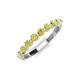 3 - Venice 2.70 mm Round Yellow Diamond 9 Stone Wedding Band 