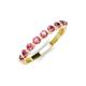 3 - Venice 2.70 mm Round Pink Tourmaline 9 Stone Wedding Band 