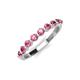 3 - Venice 2.70 mm Round Pink Tourmaline 9 Stone Wedding Band 