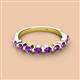 3 - Venice 3.00 mm Round Amethyst 9 Stone Wedding Band 