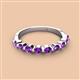 3 - Venice 3.00 mm Round Amethyst 9 Stone Wedding Band 