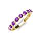 4 - Venice 3.00 mm Round Amethyst 9 Stone Wedding Band 