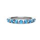 1 - Venice 3.00 mm Round Blue Topaz 9 Stone Wedding Band 
