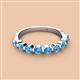 3 - Venice 3.00 mm Round Blue Topaz 9 Stone Wedding Band 