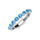 4 - Venice 3.00 mm Round Blue Topaz 9 Stone Wedding Band 