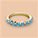3 - Venice 3.00 mm Round Blue Topaz 9 Stone Wedding Band 