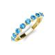 4 - Venice 3.00 mm Round Blue Topaz 9 Stone Wedding Band 