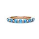 1 - Venice 3.00 mm Round Blue Topaz 9 Stone Wedding Band 
