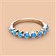 3 - Venice 3.00 mm Round Blue Topaz 9 Stone Wedding Band 