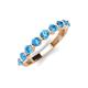 4 - Venice 3.00 mm Round Blue Topaz 9 Stone Wedding Band 
