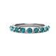 1 - Venice 3.00 mm Round London Blue Topaz 9 Stone Wedding Band 