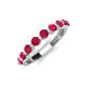 4 - Venice 3.00 mm Round Ruby 9 Stone Wedding Band 