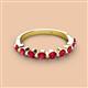 3 - Venice 3.00 mm Round Ruby 9 Stone Wedding Band 