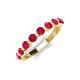 4 - Venice 3.00 mm Round Ruby 9 Stone Wedding Band 