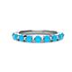 1 - Venice 3.00 mm Round Turquoise 9 Stone Wedding Band 