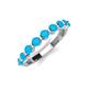 4 - Venice 3.00 mm Round Turquoise 9 Stone Wedding Band 