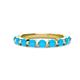 1 - Venice 3.00 mm Round Turquoise 9 Stone Wedding Band 